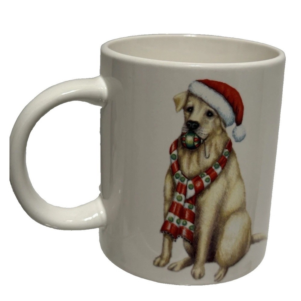 Mambo Group Yellow Lab Santa Hat & Scarf Coffee/Tea Mug